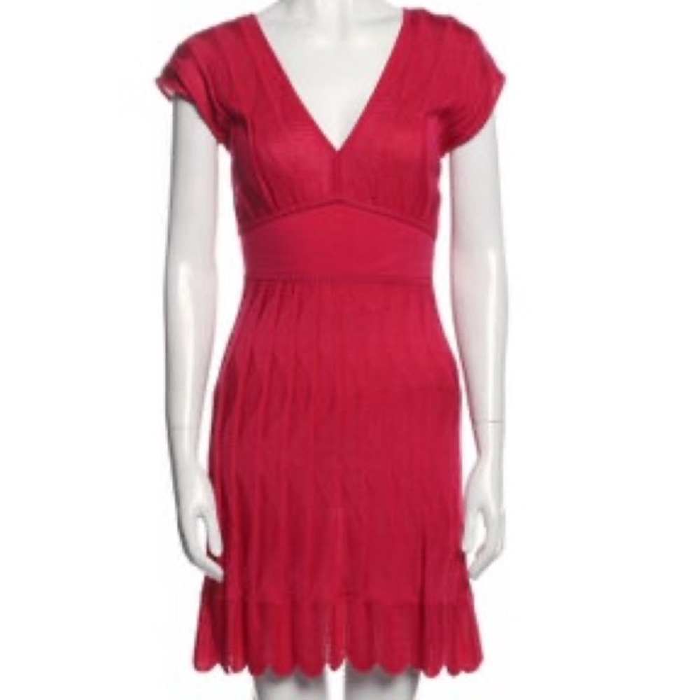 M Missoni V-Neck Knit Short Sleeve Dress